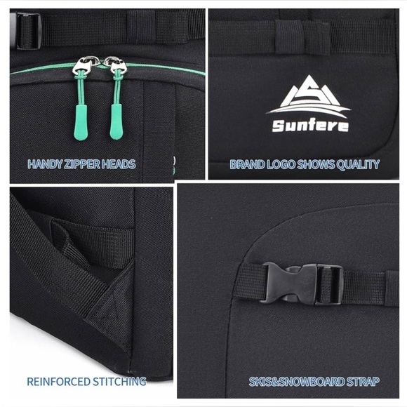 NWT Ski Boot Bag Black Cooler Backpack 50L Waterproof, AVAILABLE IN MULTI COLORS - Picture 8 of 13